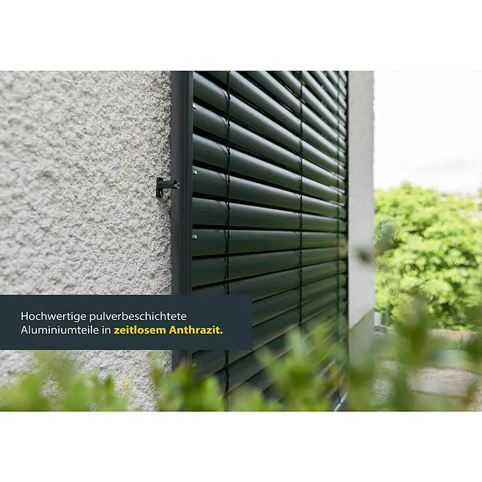 Schellenberg Raffstore Express - 140 x 260 cm - Anthrazitfarbene Aluminium-Jalousien.