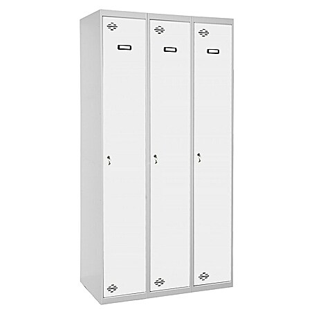 Simonrack Simonlocker Taquilla Prof. Single (L x An x Al: 50 x 120 x 180 cm, Número de puertas: 3 ud., Gris/Blanco)