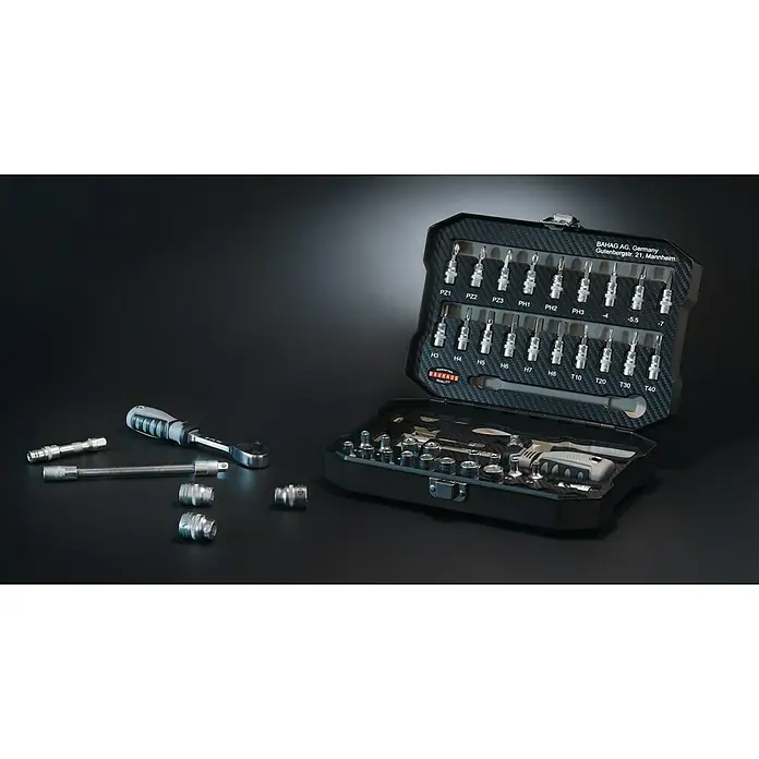 Wisent Set de llaves de vaso WIL 53 - 53 pzs., Tamaño de accionamiento: ¼″ - Juego de herramientas con llaves, puntas y extensiones en una caja robusta. Ideal para aficionados al bricolaje y profesionales que buscan calidad.