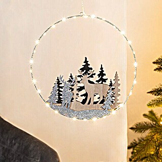 Weihnachtsbeleuchtung Metallring Wald