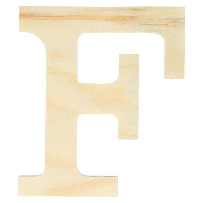 Artemio Letra de madera (Motivo: F, L x An x Al: 11,5 x 1 x 11,5 cm, Madera)
