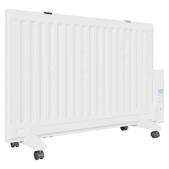 Voltomat HEATING Ölradiator - 800 W, Raumgröße bis ca. 8 m², Weiß - Weißer, tragbarer Ölradiator mit Digitalanzeige und Rädern für einfache Mobilität zur effizienten Raumheizung.