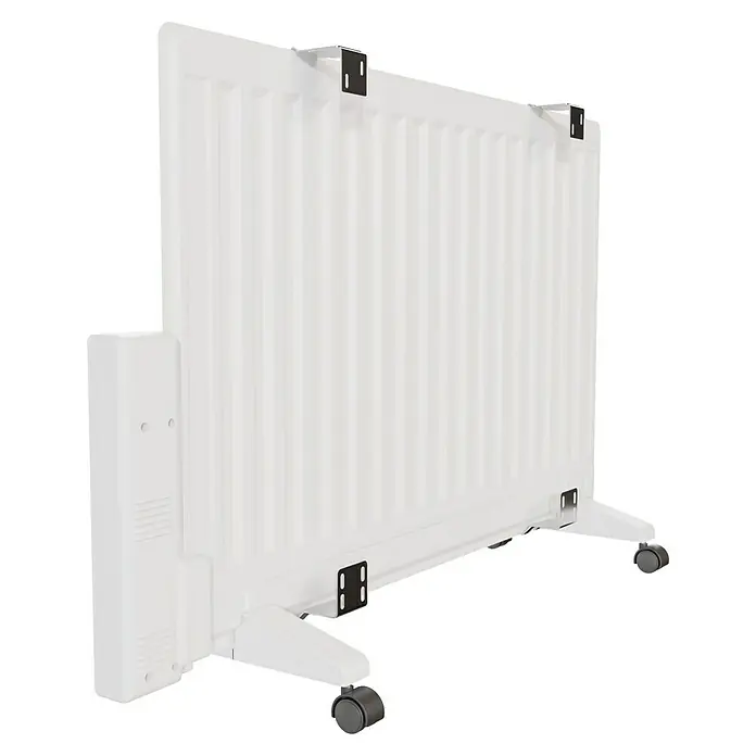 Voltomat HEATING Ölradiator - 800 W, Raumgröße bis ca. 8 m², Weiß - Produktansicht eines weißen, tragbaren Heizkörpers mit Rädern, ideal für flexibles Heizen in jedem Raum.