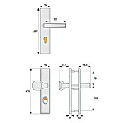 Abus Schutzbeschlag KLSZ 714 (Wohnungsabschlusstür, Aluminium, 37 - 47 mm, Drücker beidseitig)