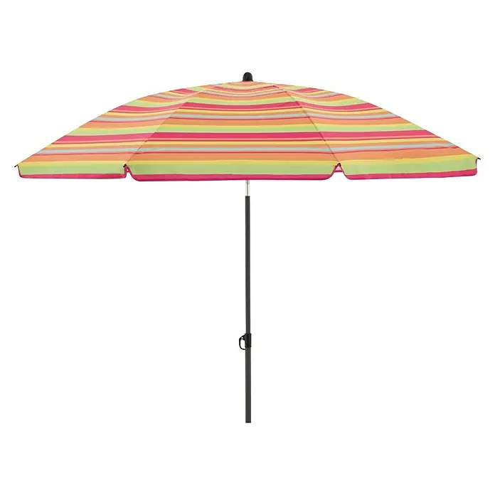 Derby Strandschirm Como - Bunt gestreift, Durchmesser Bespannung: 165 cm - Bunter Sonnenschirm mit Streifenmuster für den Garten oder die Terrasse, idealer Schutz vor der Sonne mit seinem farbenfrohen Design.