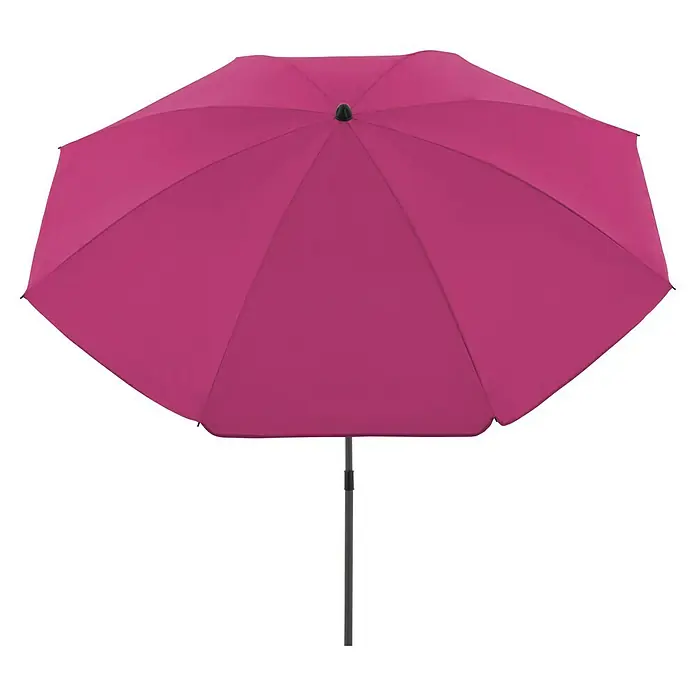 Derby Strandschirm Como - Pink, Durchmesser Bespannung: 165 cm - Magentafarbener Stockschirm mit schwarzem Griff und stabilem Schirmständer für sonnige oder regnerische Tage.