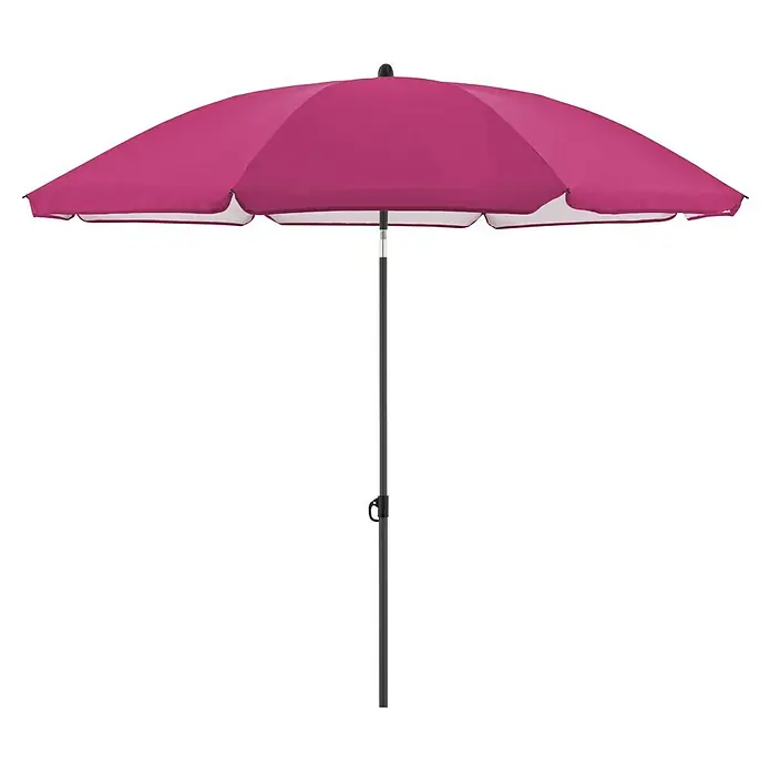 Derby Strandschirm Como - Pink, Durchmesser Bespannung: 165 cm - Sonnenschirm in leuchtendem Pink mit stabilem Ständer, perfekt für sonnige Tage im Garten oder auf der Terrasse, bietet angenehmen Schatten.
