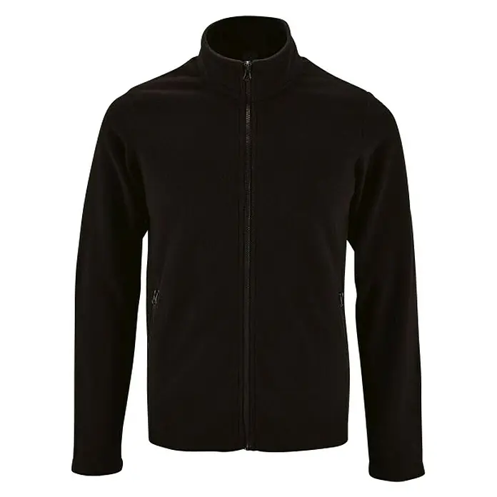 Chaqueta polar Coolwork - M, Negro - Chaqueta polar negra con cremallera completa y cuello alto. Ideal para actividades al aire libre y confort diario.