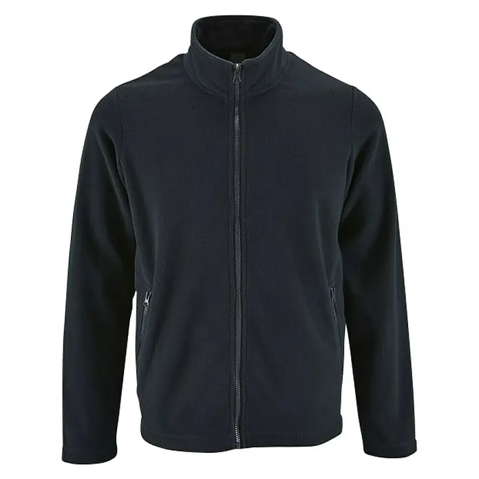 Chaqueta polar Coolwork - M, Azul Navy - Imagen de una chaqueta polar azul marino con cremallera completa y bolsillos con cremallera. Ideal para actividades al aire libre y uso diario.