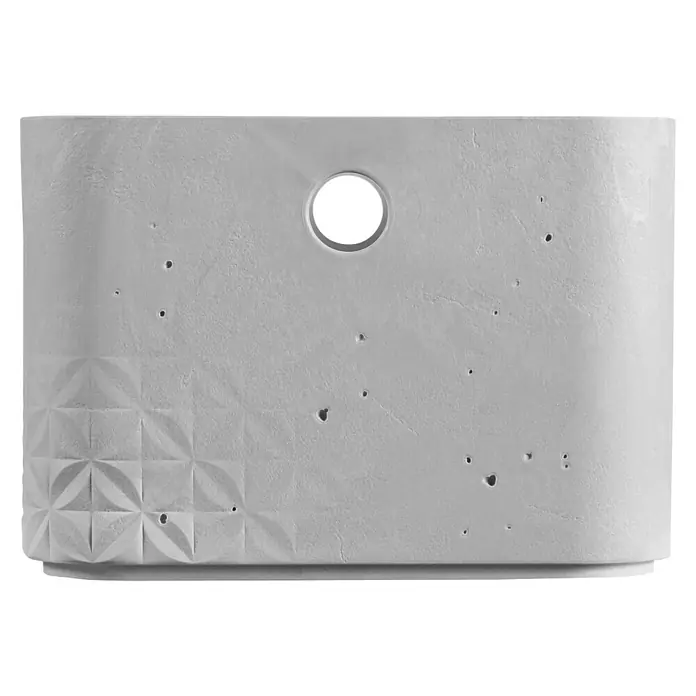 Curver Aufbewahrungsbox Beton S - L x B x H: 24 x 17 x 12 cm, Material: Kunststoff, Beton - Beton-Blumentopf mit geometrischem Muster und zentralem Loch, ideal für moderne Innenräume und Außenbereiche.