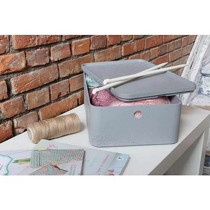 Curver Aufbewahrungsbox Beton M - L x B x H: 34 x 24 x 12 cm, Material: Kunststoff, Beton - Stimmungsaufnahme