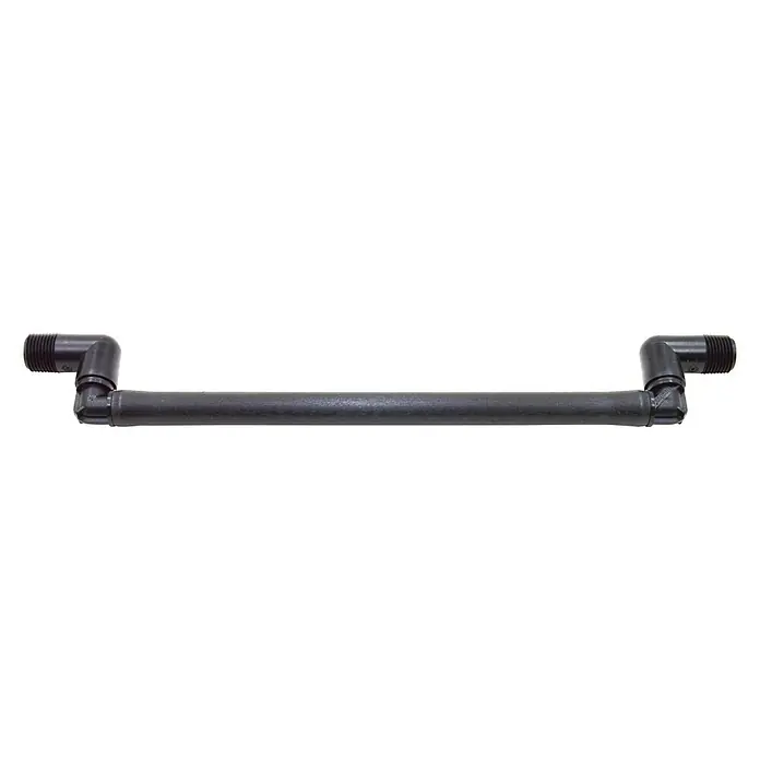 Tubo prolongador flexible con codo - 1 ud., Largo: 30 cm - Elevador de aspersor negro con conectores roscados, ideal para sistemas de riego y proyectos de jardín.