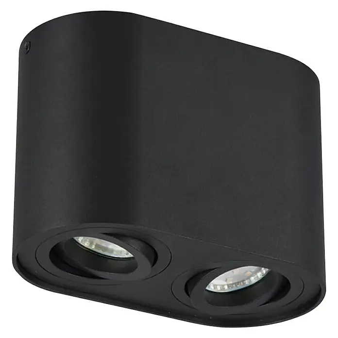 Trio Lighting Regleta Cookie - 35 W, Negro, GU10, Número de bombillas: 2 ud. - Lámpara de techo LED negra con dos focos para iluminación interior moderna. Perfecta para pasillo o salón.