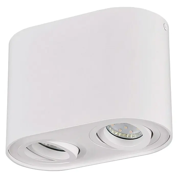 Trio Lighting Regleta Cookie - 35 W, Blanco, GU10, Número de bombillas: 2 ud. - Moderna lámpara de techo LED blanca con dos focos para una iluminación interior elegante y eficiente.
