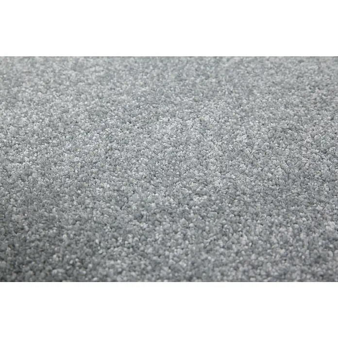 Kurzflorteppich Softtouch 700 - Pastell-Blau, 230 x 160 cm, 100 % Polypropylen (Flor) - Nahaufnahme eines grauen Teppichs mit dichter Textur, ideal für gemütliche Wohnräume und zur Geräuschdämmung.