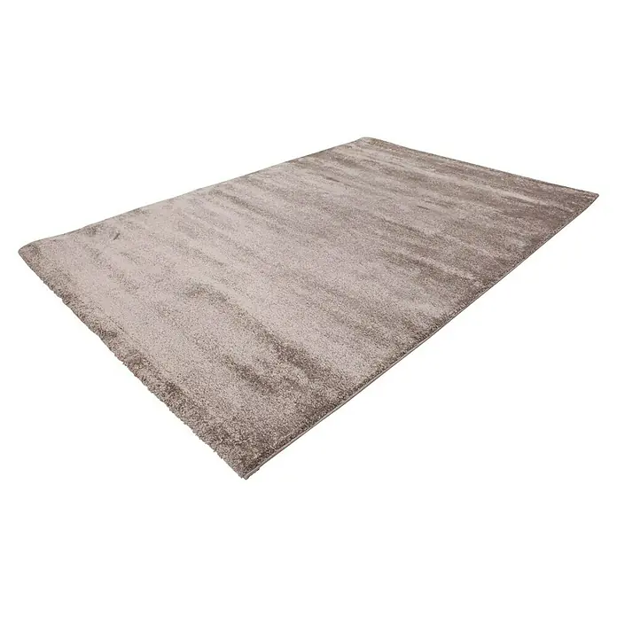 Kurzflorteppich Softtouch - Hellbraun, 150 x 80 cm, 100 % Polypropylen (Flor) - Nahaufnahme eines beigen Shaggy-Teppichs mit weicher Textur und subtilem Glanz. Perfekt für ein gemütliches Ambiente im Wohnbereich.