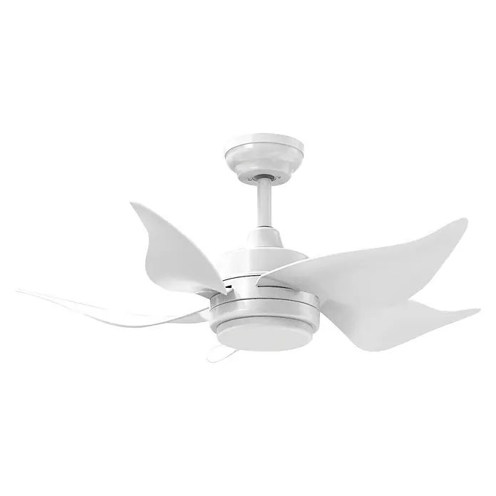 Arte confort Ventilador de techo Nevis - Blanco, 92 cm, Multicolor - Un ventilador de techo blanco con cuatro aspas se muestra sobre un fondo blanco. Tiene un diseño moderno y minimalista.