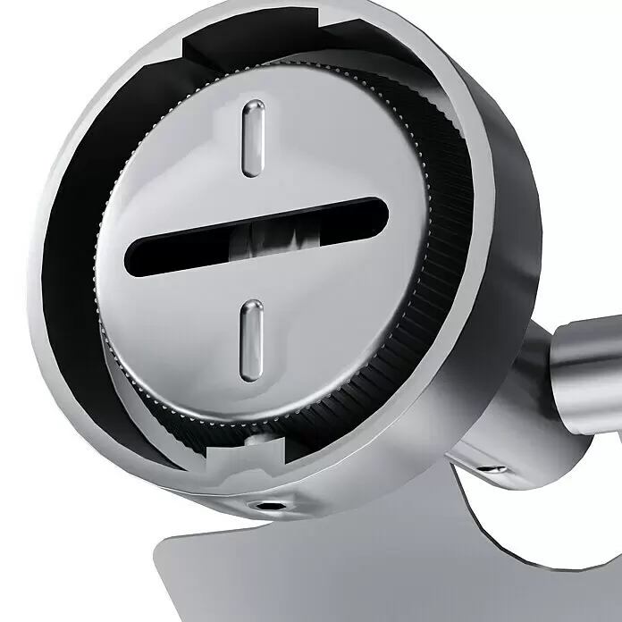 Camargue Paris Toilettenpapierhalter - Mit Deckel, Edelstahl, Gebürstet - Glänzender metallischer Schließzylinder oder Drehwähler mit horizontalem Schlitz und gezacktem Rand.