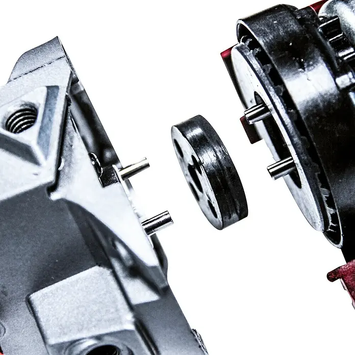Einhell Professional Power X-Change 18V Akku-Winkelschleifer Axxio 18/125 - 18 V, Ohne Akku, Durchmesser Scheibe: 125 mm, 8.500 U/min - Explosionsansicht eines Elektrowerkzeugs, das die internen Komponenten und die Montage zeigt.