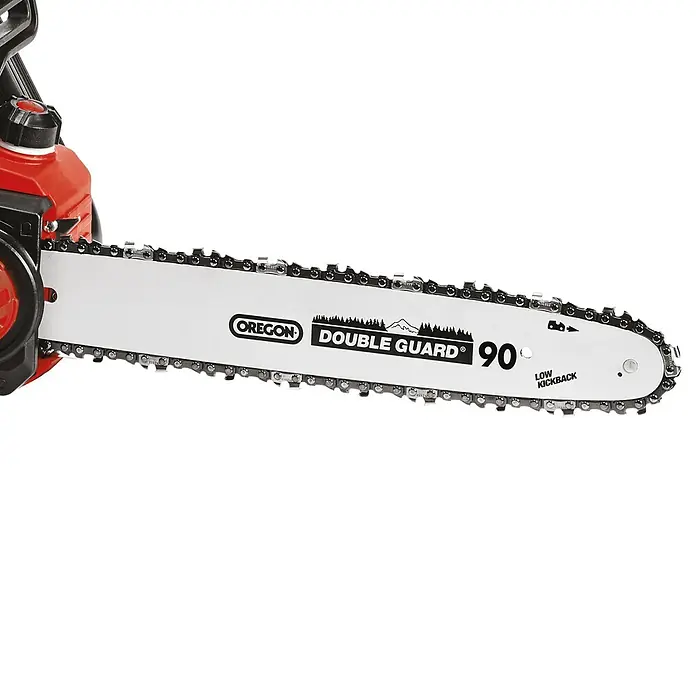 Einhell PXC 18V Motosierra de batería GE-LC 36/35 + Batería y cargador PXC-Starter kit - 36 V, 4 Ah, 2 baterías, Longitud de la cuchilla: 35 cm - Motosierra Oregon Double Guard 90 con bajo retroceso, diseñada para un corte seguro y eficiente.