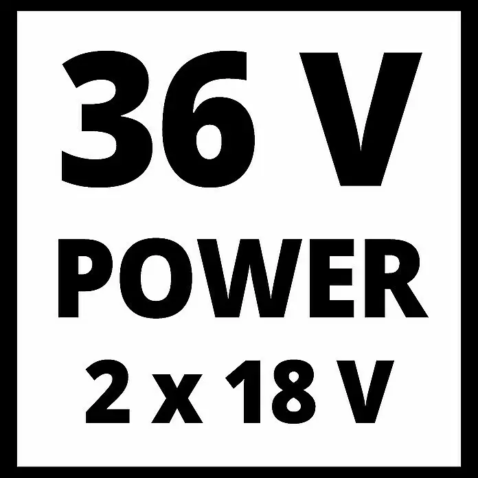 Einhell Professional Akku-Kettensäge GP-LC 36/40 - 36 V, Li-Ionen, Ohne Akku, Schwertlänge: 40 cm - Text: 36 V POWER, 2 x 18 V.