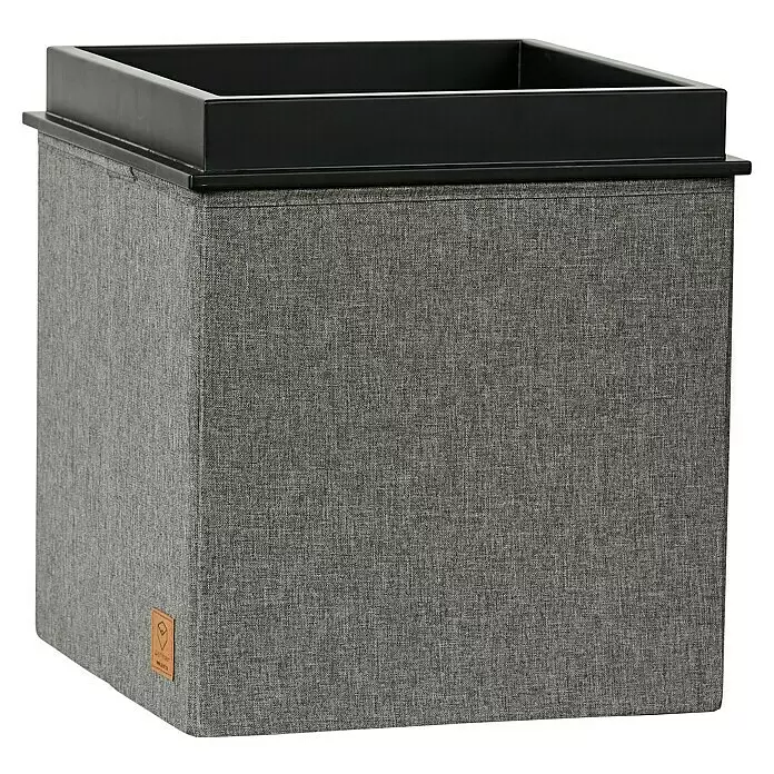 Store It Premium SitzhockerL x B x H: 37 x 37 x 41 cm, Grau, Stoff Diagonal View
