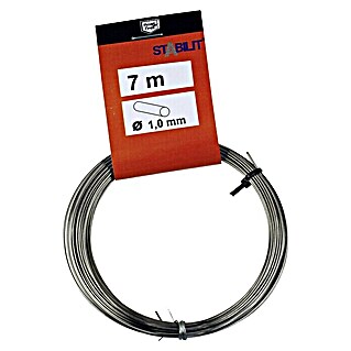 Stabilit Alambre de acero inoxidable (Ø x L: 1 mm x 7 m, Acero inoxidable AISI 304)