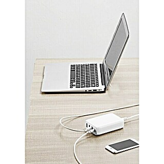 BAUHAUS USB-Ladegerät Quick Charger (4-fach, Weiß, USB-A-Buchse, USB-C-Buchse, Max. Leistung: 45 W)