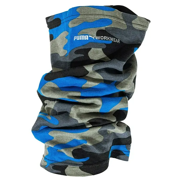 Puma Schlauchschal Champ - Blau, Grau, Schwarz, Oliv, Universal - PUMA Workwear Schlauchschal im trendigen Camouflage-Design. Ideal für Arbeit und Freizeit, bietet Schutz und Style in einem.
