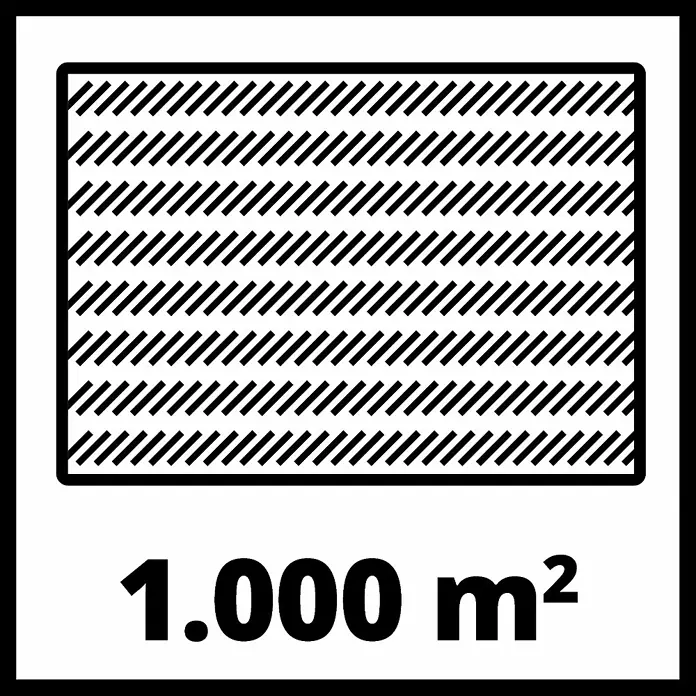 Einhell Professional Power X-Change 18V Akku-Rasenmäher GP-CLM 47 S HW Li - 36 V, 4 Akkus, 5,2 Ah, Schnittbreite: 47 cm - Symbol für die empfohlene Rasenfläche bis zu 1.000 m². Ideal für mittelgroße Gärten, sorgt für effizientes Mähen mit optimaler Leistung.