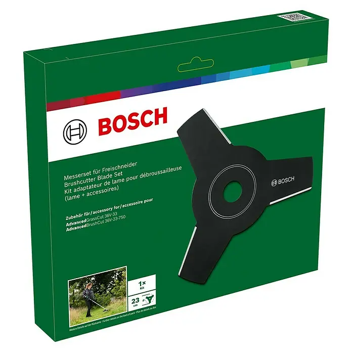 Ersatzmesser - Passend für: AdvancedGrassCut 36V-33 und AdvancedBrushCut 36V-23-750 - Bosch Messerset für Freischneider: Hochwertiges Zubehör für Rasentrimmer und Motorsensen, ideal für präzise und effiziente Gartenarbeit.