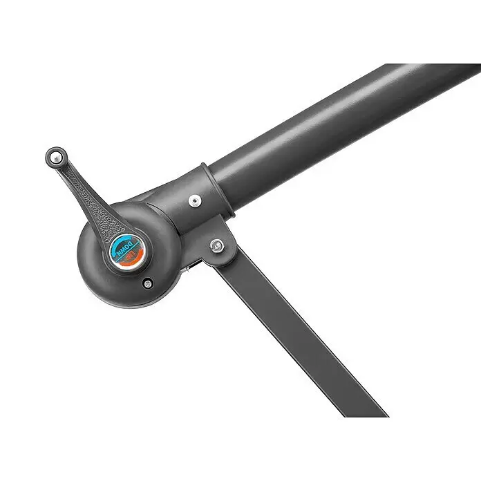 Schneider Classic Ampelschirm rund Venus - Anthrazit, Durchmesser Bespannung: 300 cm - Grauer Metallkurbelmechanismus mit „UP/DOWN“-Anzeige zur Positionsverstellung.