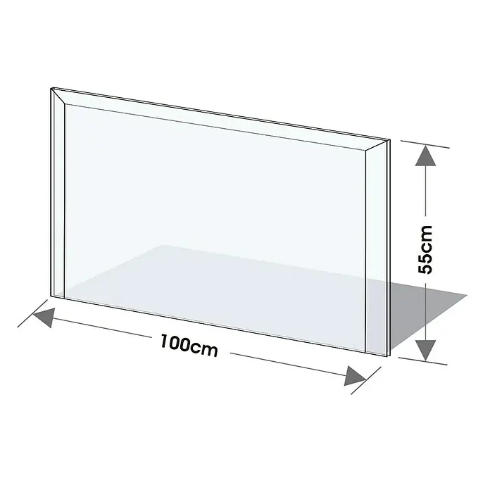 Lienbacher Vorlegeplatte - 100 x 55 cm, Rechteckig - Produktabbildung: Rechteckiger Duschabtrenner mit den Maßen 100cm x 55cm. Klares, schlichtes Design für moderne Badezimmer.