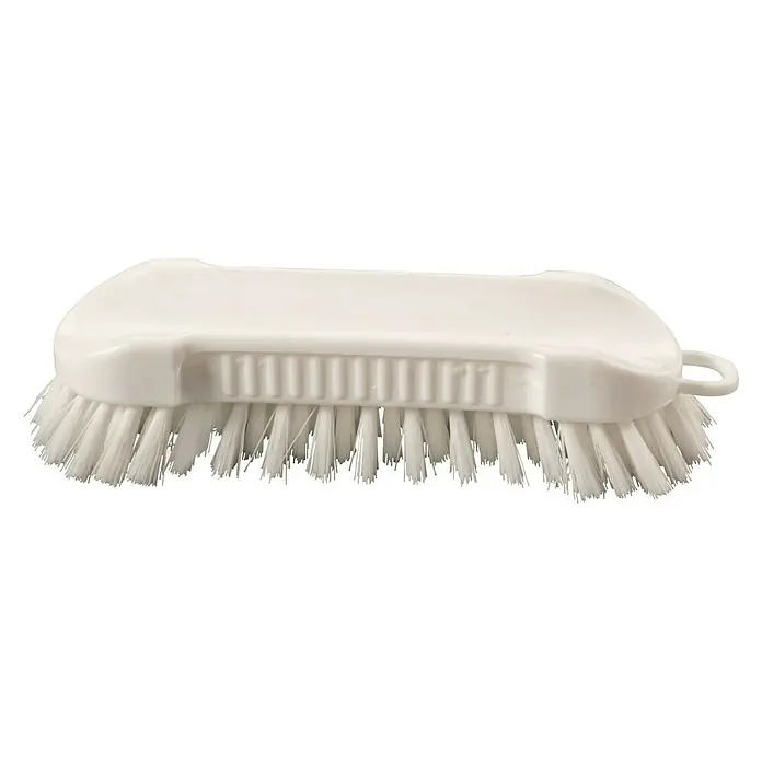 Haug Scheuerbürste - Weiß, L x B x H: 18,5 x 4,8 x 4,8 cm, Material Borsten: Polyester PBT - Ein weißer Nagelbürste mit Griff und Borsten zum Reinigen der Nägel und Hände.
