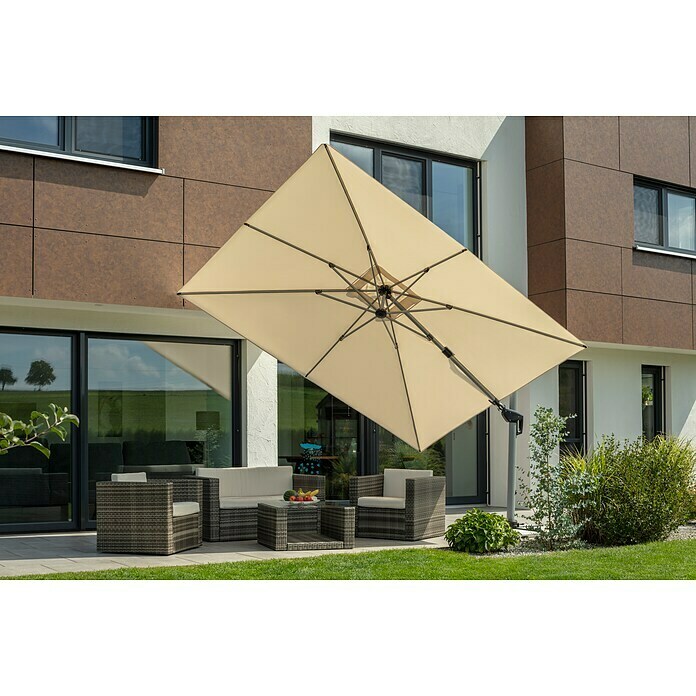 Schneider Premium Ampelschirm Bermuda (Natur, Bespannungsmaß (L x B): 350 x 260 cm) | BAUHAUS