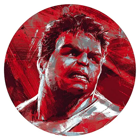 Komar Dots Fototapete rund Avengers Paint Hulk