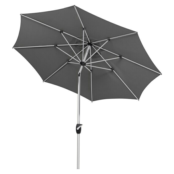 Schneider Classic Marktschirm rund Venedig Green Style (Anthrazit, Durchmesser Bespannung: 270 cm)