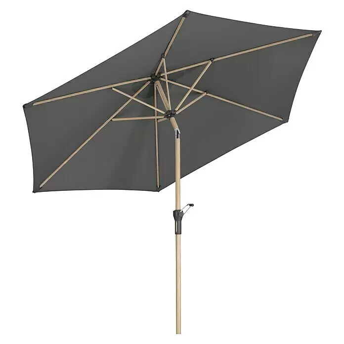 Schneider Classic Marktschirm rund Cordoba - Anthrazit, Durchmesser Bespannung: 270 cm - Diagonale Ansicht