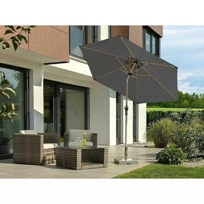 Schneider Sonnenschirm Malaga 300x200cm - mit Knicker, Alu/Stahl-Schirm in