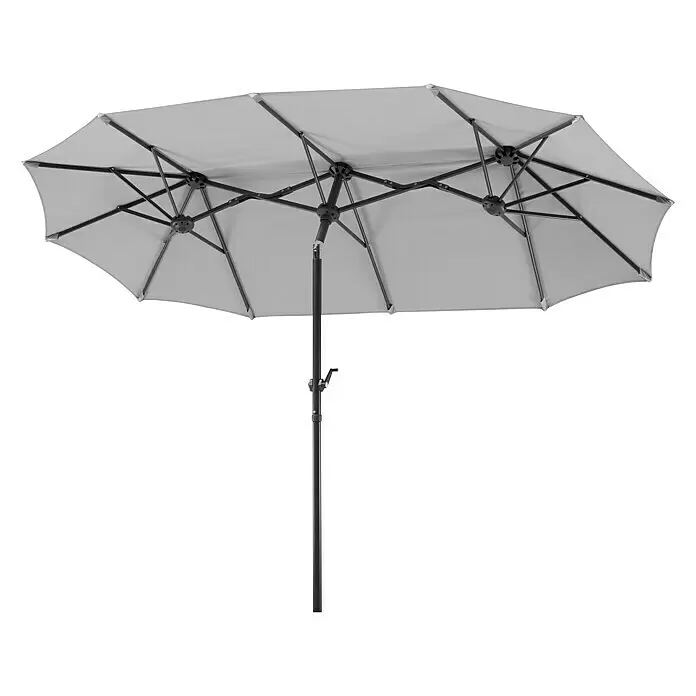 Schneider Classic Balkonschirm Salerno - Silbergrau, Bespannungsmaß (L x B): 150 x 291 cm - Rückansicht