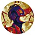 Komar Dots Fototapete rund Avengers Paint Captain Marvel Helmet 