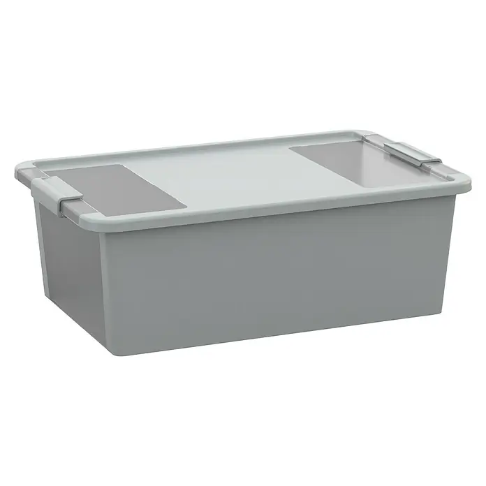 KIS Aufbewahrungsbox Bi-Box - L x B x H: 55 x 35 x 19 cm, Grau, Mit Deckel - Bild einer grauen Aufbewahrungsbox aus Kunststoff mit Deckel, ideal zur Organisation von Gegenständen und zur Aufbewahrung im Haushalt.