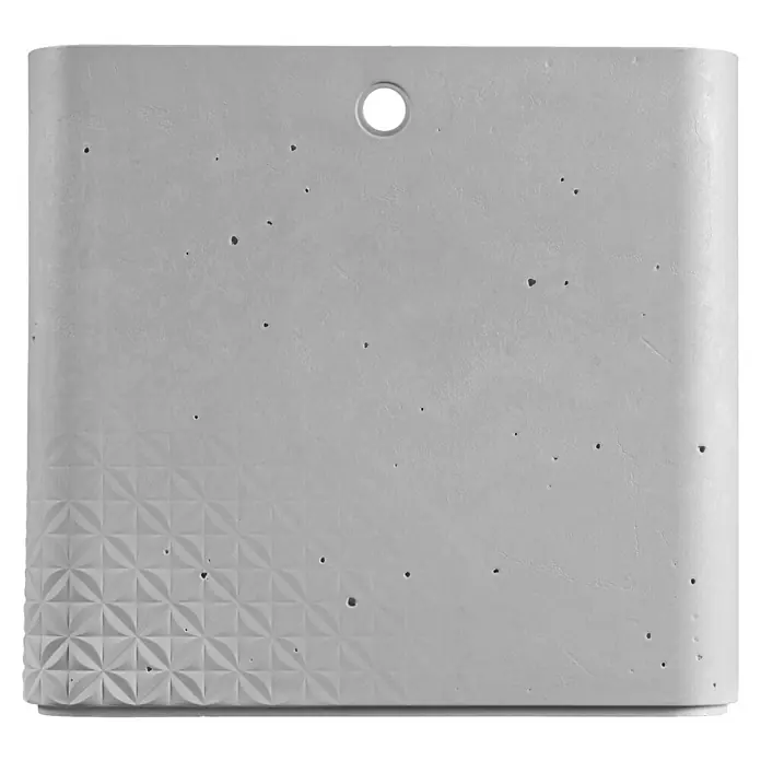 Curver Aufbewahrungsbox Beton XL - L x B x H: 28 x 28 x 26 cm, Material: Kunststoff, Beton - Grauer, quadratischer Betonblumentopf mit Loch und geometrischem Muster, perfekt für moderne Inneneinrichtungen und stilvolle Pflanzenpräsentationen.