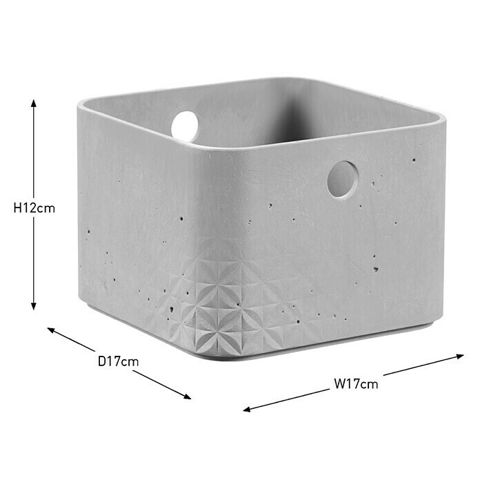 Curver Aufbewahrungsbox Beton XS (L x B x H: 17 x 17 x 12 cm, Kunststoff, Beton)