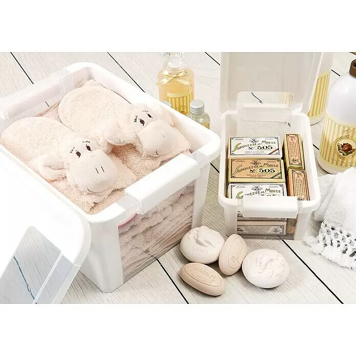 KIS Aufbewahrungsbox Bi-Box - L x B x H: 36,5 x 26 x 19 cm, Weiß, Mit Deckel - Stimmungsaufnahme