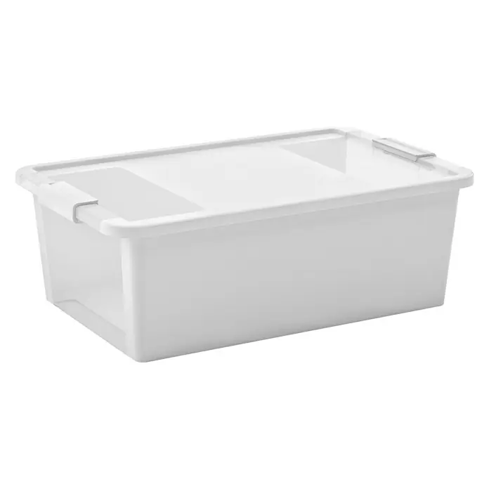 KIS Aufbewahrungsbox Bi-Box - L x B x H: 55 x 35 x 19 cm, Weiß, Mit Deckel - Helle, rechteckige Aufbewahrungsbox mit Griffen. Ideal für die Organisation verschiedener Gegenstände im Haus.