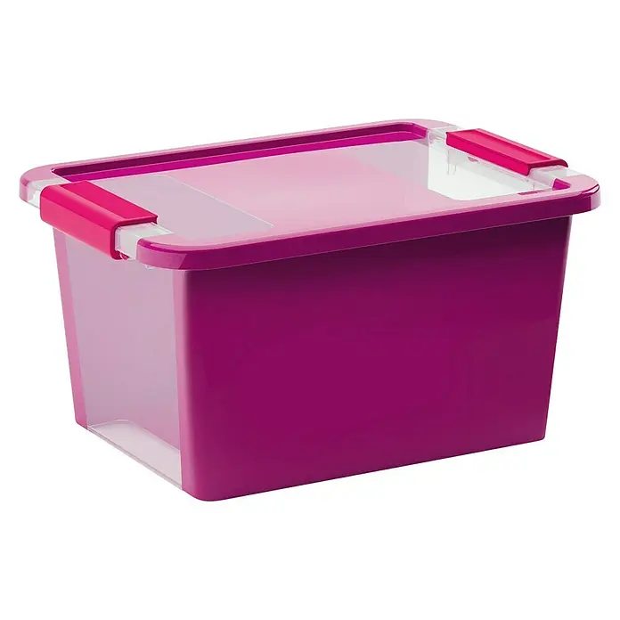 KIS Aufbewahrungsbox Bi-Box - L x B x H: 36,5 x 26 x 19 cm, Flieder, Mit Deckel - Ein violetter Aufbewahrungsbehälter mit Deckel, ideal für die Organisation verschiedener Gegenstände und die Lagerung im Haushalt.
