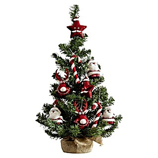 Árbol de Navidad artificial mini (Altura: 60 cm, Rojo)