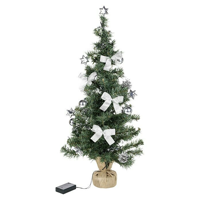 Künstlicher Weihnachtsbaum (Höhe: 75 cm, Grün/Silber, LED-Beleuchtung) | BAUHAUS