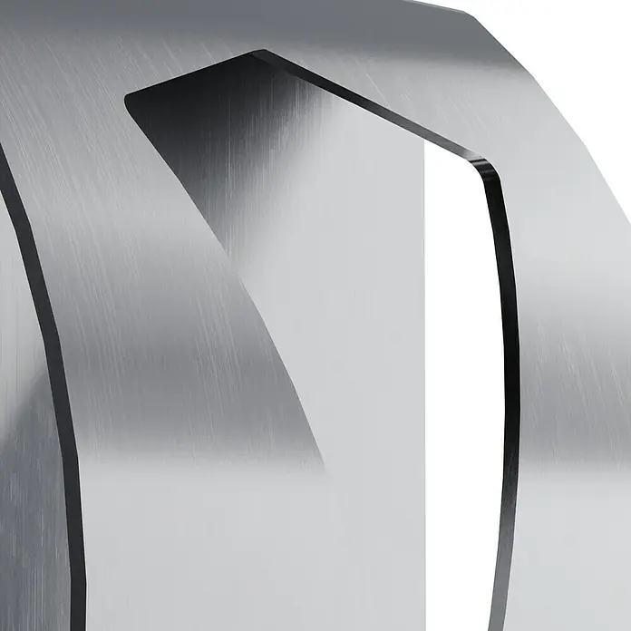 Camargue Paris Handtuchklemme - Edelstahl, Matt - Nahaufnahme eines modernen, gebürsteten Metallelements, das durch sein minimalistisches Design und die präzise Verarbeitung besticht.